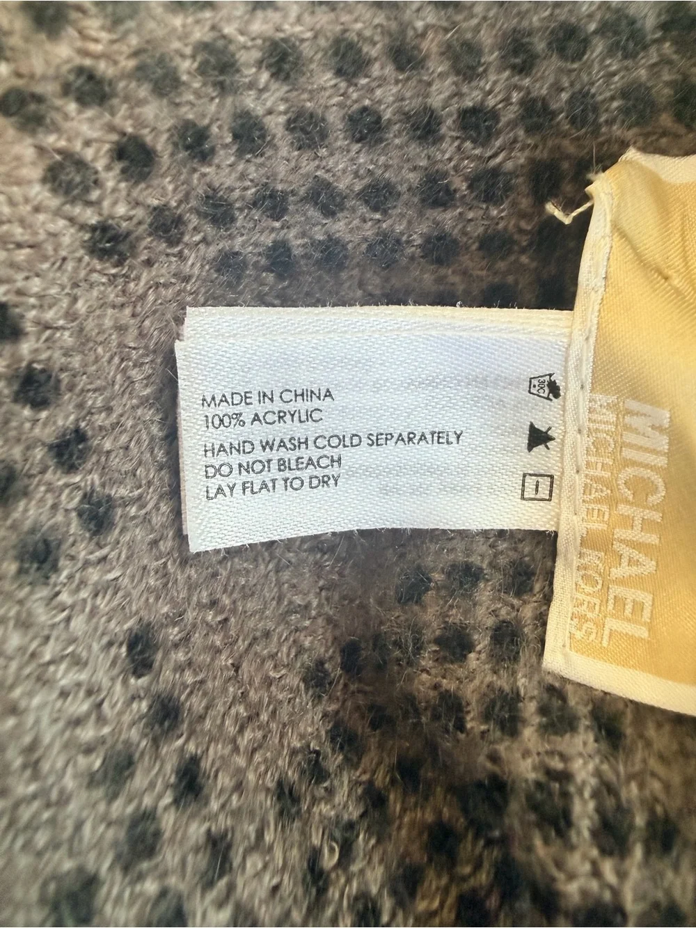 Michael Kors MK Logo Infinity Scarf Taupe Gray Knit Monogram Soft Lightweight